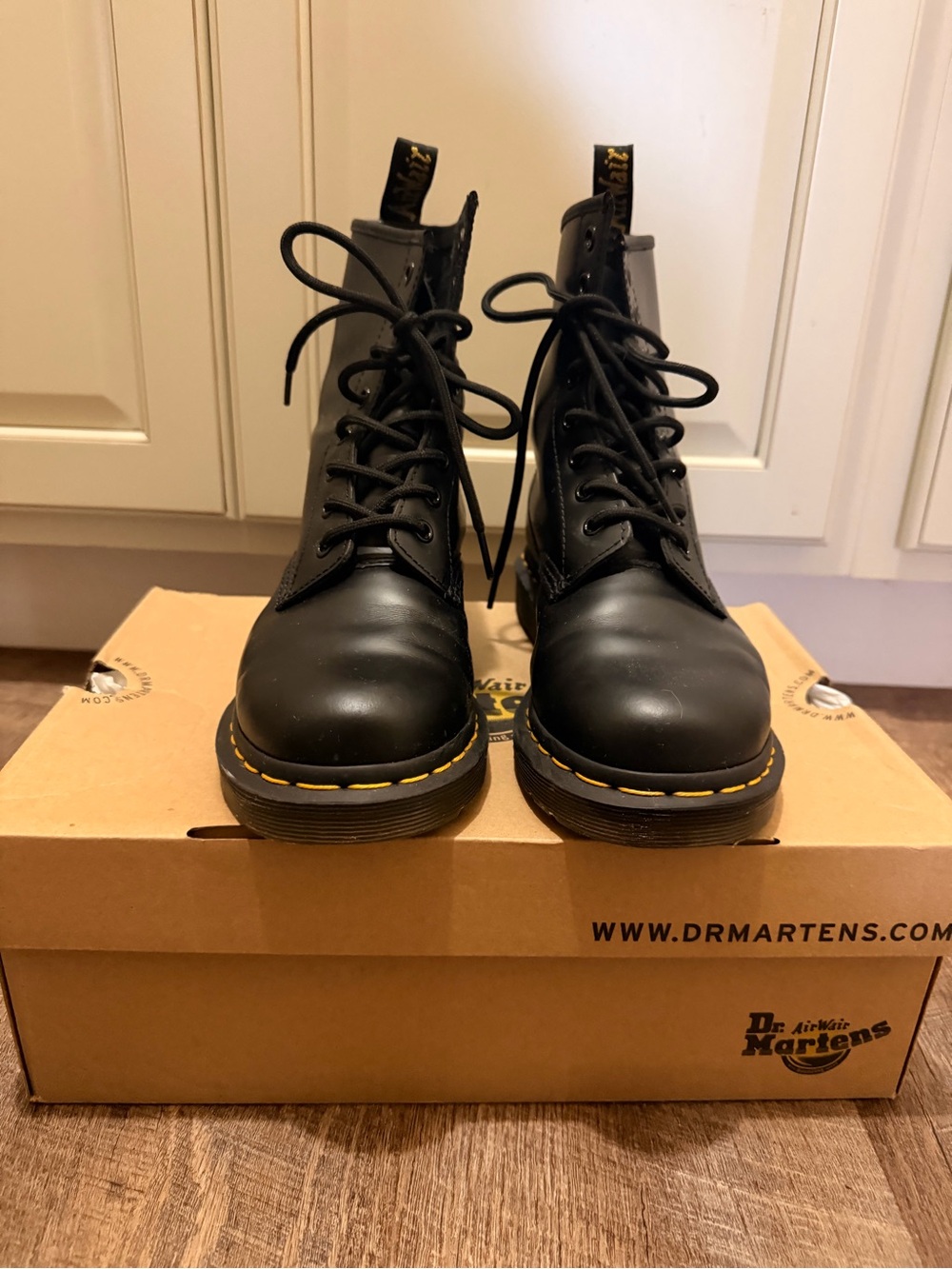Dr. Martens Black Leather 8-Eye Lace-Up Boots